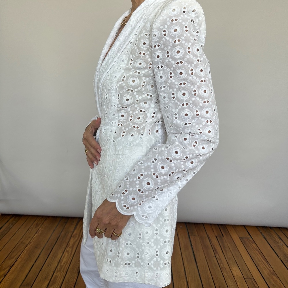 White Eyelet Blazer